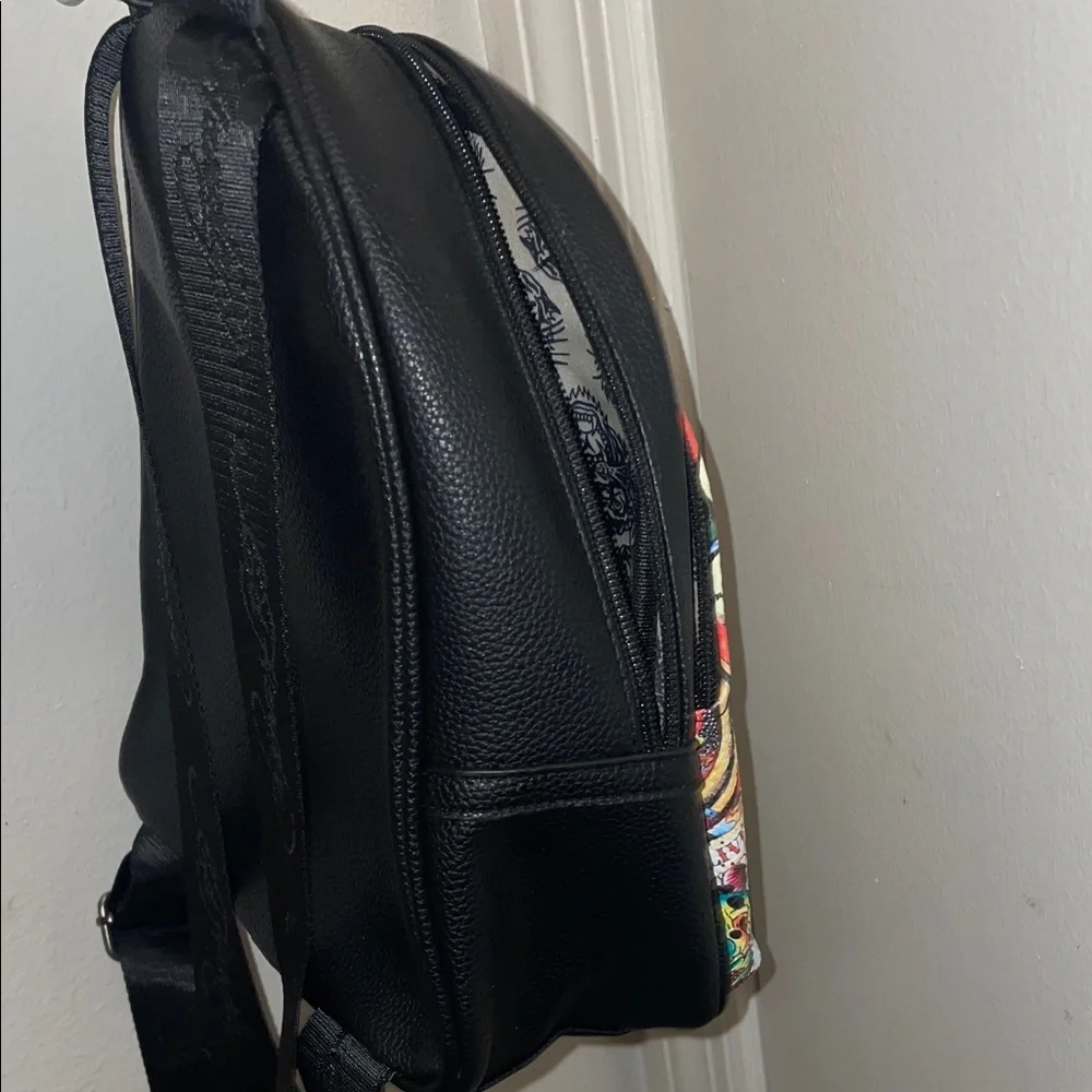 Ed Hardy Black Backpack with Colorful Tattoo Art - Picture 8 of 11